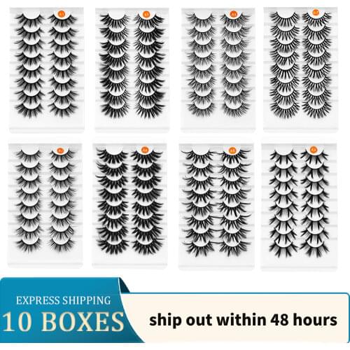 ISEEN 10 Boxes Mink Eyelashes wholesale Makeup Faux 3d Mink Lashes in Bulk Natural False Eyelashes Dramatic Fluffy Fake Lashes