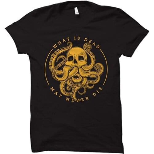 What Is Dead May Never Die Adult T-Shirt New Fashion T Shirt Graphic Letter Summer Men Casual Cotton Short Sleeve Black T Shirt