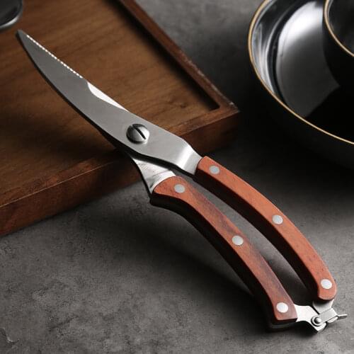 Stainless Steel Chicken Bone Scissors Chicken Duck Fish Cutter & Safety Lock Shears Scissors Cooking Knife Kitchen Accessories