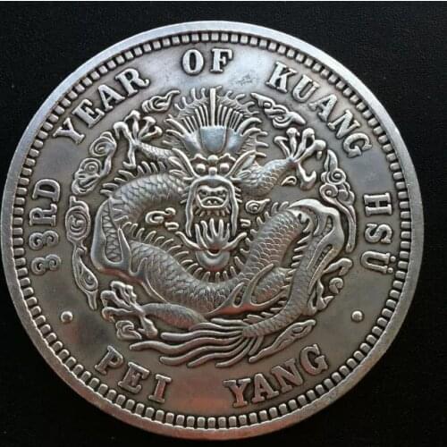 Pei yang Guangxu HSU Kuang of Year round silver plated dollar coin round Kuping twelve collection Souvenir