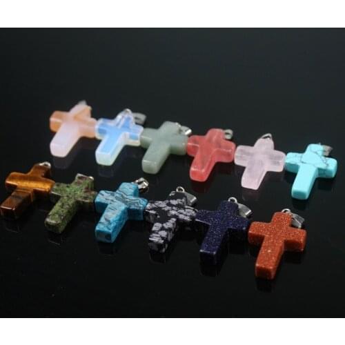 Cross Natural Stone Cross Pendant Crazy Agate God Jesus Catholic Cross Pendant jesus christianity