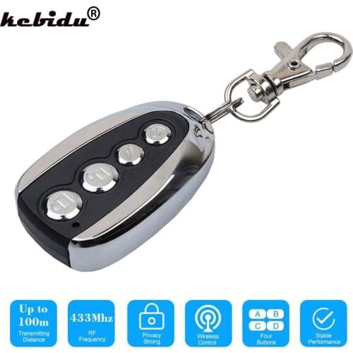 Kebidu 433Mhz Rolling Code Remote Duplicator Garage Door Remote Control 4 Button Opener Electric Car Gate Transmitter