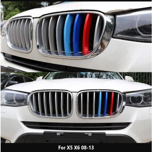 Grille Grill Trim Stripe for BMW X1 F48 X3 F25 X4 F26 X5 E70 F15 X6 E71 3 5 GT Upgrade Grill M Style