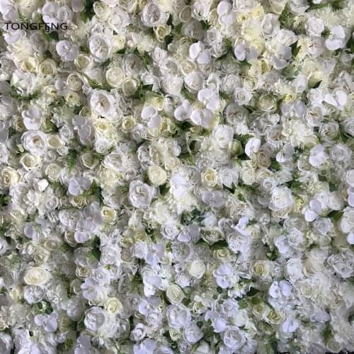 TONGFENG IVORY 8pcs/lot Flower runner wedding decoration Artificial silk rose peony 3D flower wall wedding backdrop decoration