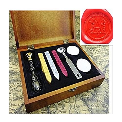 Vintage Luxury Letter A Alphabet Initial Engraved Wedding Invitation Wax Seal Sealing Stamp Brass Peacock Metal Handle Sticks Me