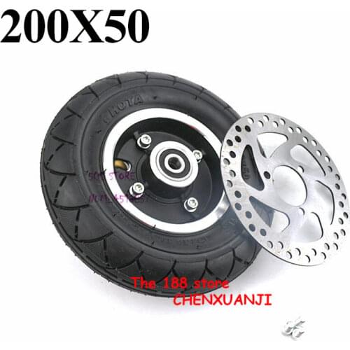 High quality inner and out tires with Aluminium Alloy Wheel Hub and Belt brake for Electric Scooter Bicycle 200x50