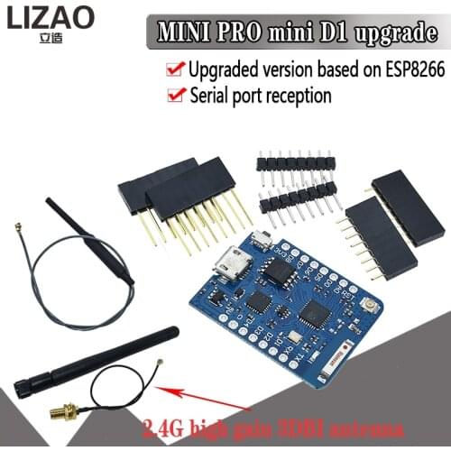 WEMOS D1 Mini Pro 16M Bytes External Antenna Connector NodeMCU Based ESP8266 ESP-8266EX CP2104 WIFI Development Board Micro USB