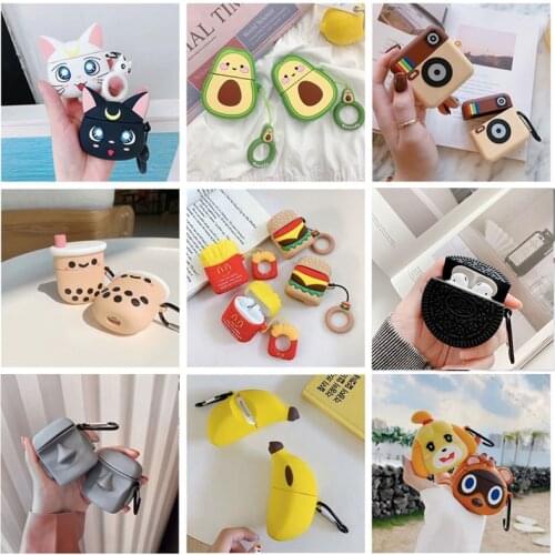 Wireless Charging Protect Box For Air Pods 2 Case Cute Avocado Earphone Case For Apple AirPods Headphone Case Cover Bags