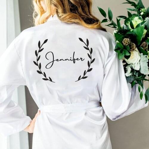 Women Nightwear Kimono Chiffon Silk Female Bathrobes Bridemaid Robes Personalized Name