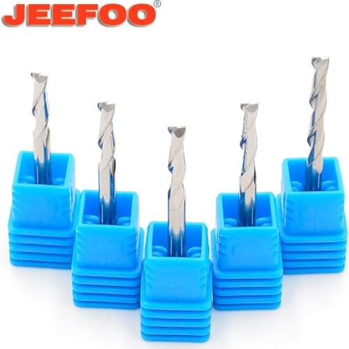 1/8 2 flute Jeefoo Carbide CNC Double/Two Flute Spiral Bits For Cnc Router Machine