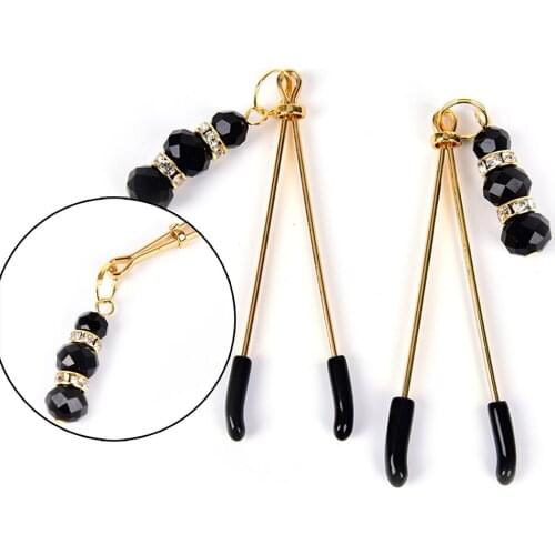 1 Pair Breast Labia Clips Clit Clamp Adjustable Erotic Product Adult Game Sex Toys Nipple Clamps With Jewelry 80mm For Couples