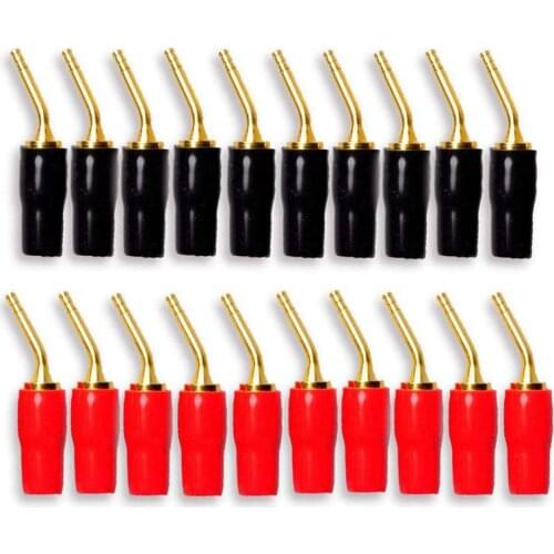 10-Pair 2mm Banana Plug Pin Screw Type, Audio Speaker Cable Connector Copper Gold Plated