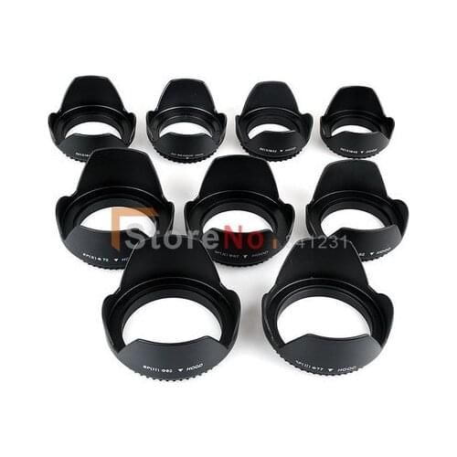 10PCS 49mm/52mm/55mm/58mm/62mm/67mm/72mm/77mm/82mm Screw Mount Petal Flower Lens Hood for D850 D800 D500 D610 D810 D750 D7000