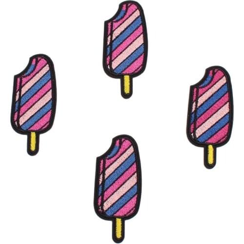10pcs Embroidered Ice Cream Patch Cartoon Iron On Stickers for Clothes Bags Shrits Dress Sewing Jeans Appliques DIY Patchwork