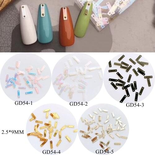 100g Nail Art 2.5*9MM Rectangle Glitter Pieces Nail Art Decoration 5 colors GD54