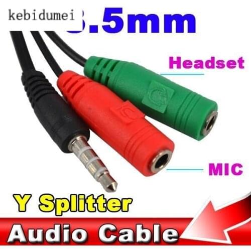 2017 3.5MM Extension Audio + Mic Earphone Headphone Audio Y Splitter Cable Adapter Male to 2 Female for PC laptop Computer