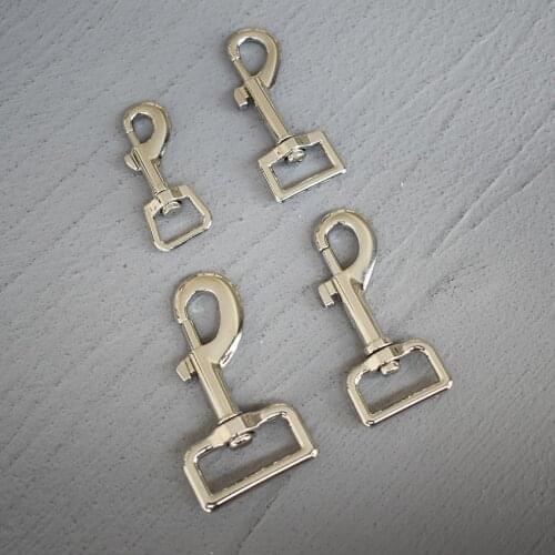 50 Pcs 15/20/25/30mm Silver Metal Snap Hook Leather Belt Strap Bag Buckles Metal Clasps Lobster Dog Collar Trigger Clips