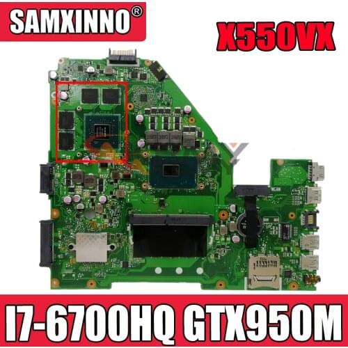 Akemy X550VX Laptop motherboard For Asus X550VX X550V original mainboard 4GB-RAM I7-6700HQ GTX950M-4GB