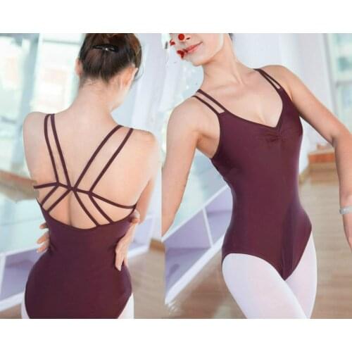 Adult Ballet Leotards Balck Women Gymnastics Gymnastics for Compeitition Ballerina Sleeveless Camisole Ballet Bodysuit Shapewear