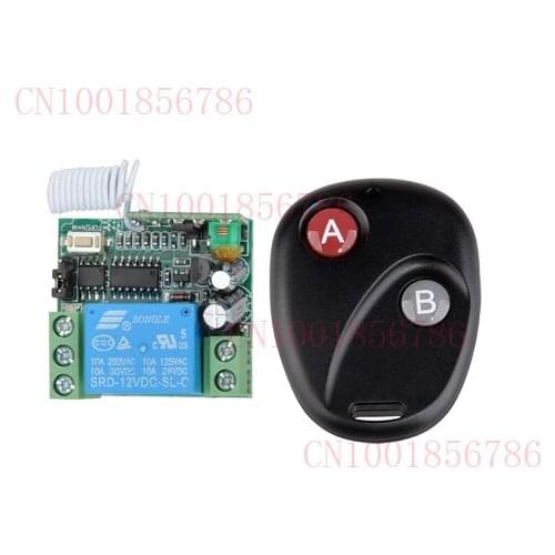 Free Shipping DC 12V 10A 1CH Wireless RF Remote Control Switch Transmitter+ Receiver For Access/door System 10pcs/lot