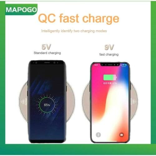 Qi wireless charger, Suitable for Apple X / XS Max XR 8 Plus mirror wireless charging pad, suitable for Samsung S9 S10 + Note 9