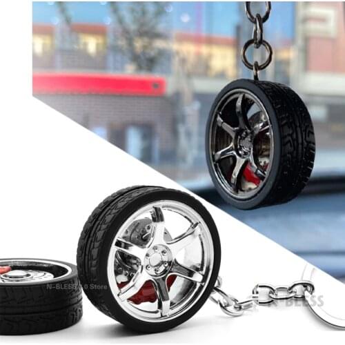 Luxury 3 color Auto Turbo Hub Keychain ET37 RIM wheel keychain Alloy Car wheel keychain key ring metal with Brake discs For BMW