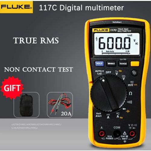 Fluke 117c HAVC voltalalert LCD backlight digital multimeter true RMS voltage test AC / DC current voltage test