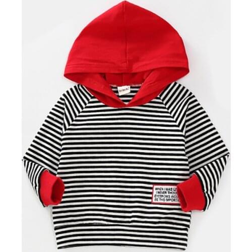 27kids Childrens Kids Hooded Clothing Spring Autumn For Boys Girls Striped Hooded Long Sleeve Clothing Kids Baby Coat Tops