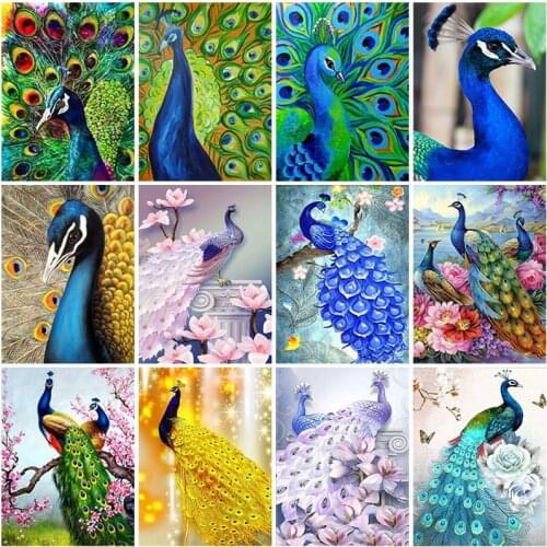 DIY Peacock 5D Diamond Painting Full Square Drill Mosaic Birds Animal Diamont Embroidery Cross Stitch Kits Home Decor Wall Art