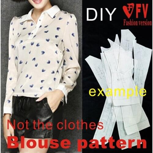 DIY handmade clothing cut to map custom womens shrug puff sleeve shirt pattern BCY-27