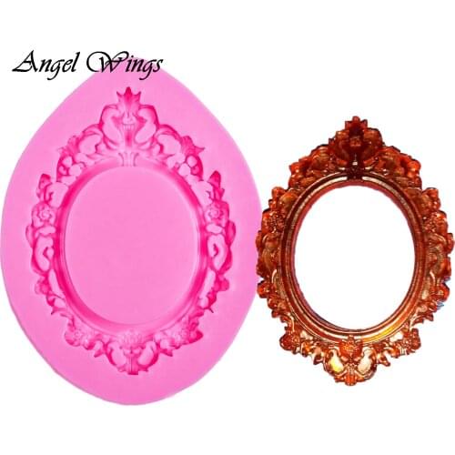 Retro Fashion Frame shape for Cake decorating tools Chocolate Mold for the Kitchen Baking DIY fondant silicone mold F0611