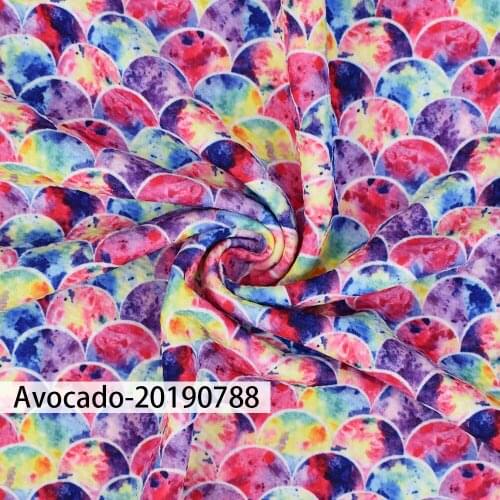 Huangtao Diy 50X150cm Brand Color Fish Scales Cartoon Character Pattern Custom Liverpool Bullet Fabric No MOQ Polyester Fabric