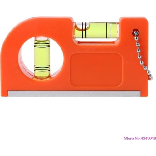 New Mini Keychain Level Ruler with Magnet Base V Stripe Spirit Level Bubble Clamp