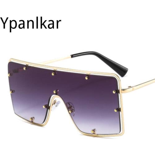 Metal Oversized Square Glasses Man Brand Designer Flat Top Large Sunglasses Female Vintage Oculos De Sol Feminino UV400