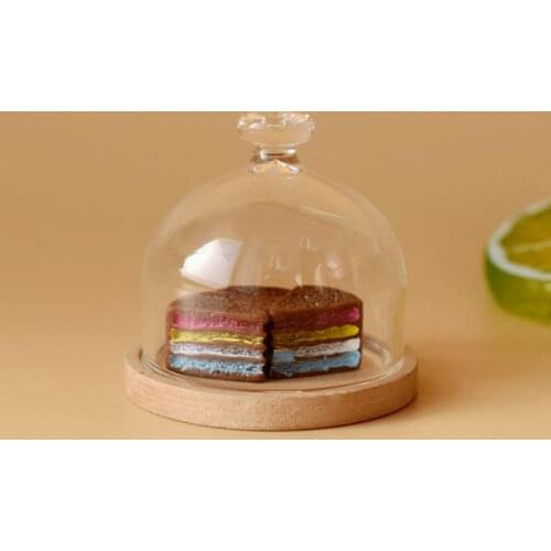 1Pc Mni 1:12 Dollhouse Miniaturas Furniture Transparent Glass Dessert Fruit Tray Dollhouse Miniatures Accessories