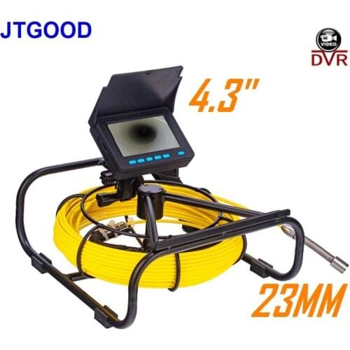 JTGOOD Pipe Inspection Camera with DVR 16GB FT Card,Sewer Drain Industrial Endoscope IP68 8500MHA Battery 10/20/30/50M 4.3 Inch