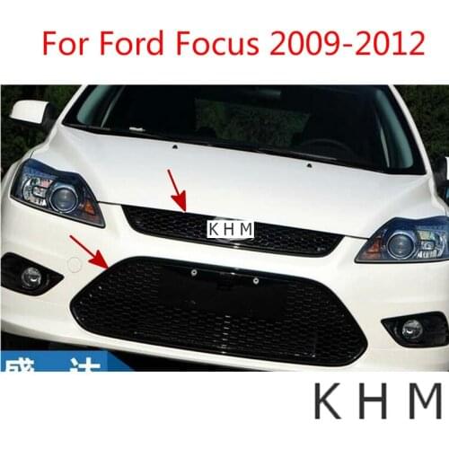 ABS Honeycomb Lacquer that Bake Up and Down Front Racing Grill Fit For 2009-2012 Ford Focus Car-styling