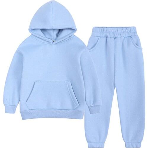 Kids Clothes Boy Autumn Sport Kids Tracksuit Hoodie Long Sleeve Boy Girls Sweatshirts Suit Clothing Solid Color Fashion Outfits