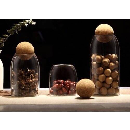 Ball cork lead-free glass jar with lid bottle storage tank sealed tea cans cereals transparent storage jars coffee contains