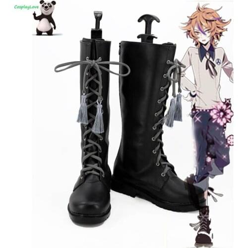 Touken Ranbu Online Gotou Toushirou Black Cosplay Shoes Long Boots Newest Custom Made CosplayLove