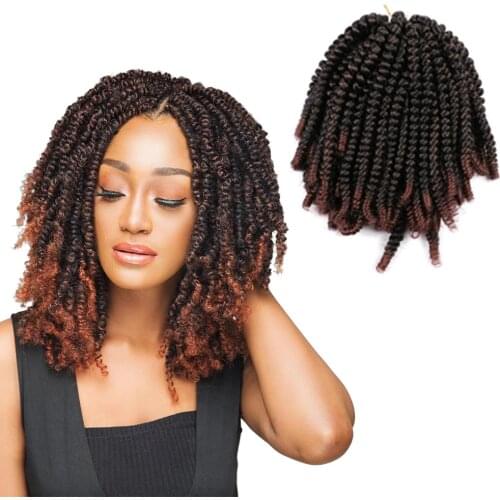 Natifah Hair Extensions Synthetic Crochet Hair Spring Twist 8 Inch 100g Crochet Braiding Hair Pre Stretched Ombre Passion Twist