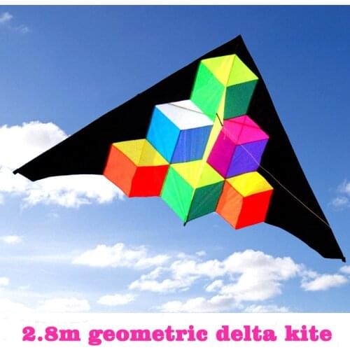 2.8M big Geometric kite for audlts single line delta triangle kite outdoor fun high quality kite free shipping
