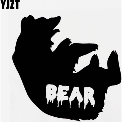 YJZT 13.7CM×13.7CM Funny Animal Bear Vinyl Car Window Sticker Decal Black/Silver 8C-0366