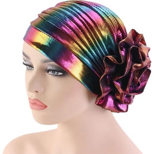 Women Hat Jewelry Colorful Cap Flower Shape Beanie Feamle Accessories