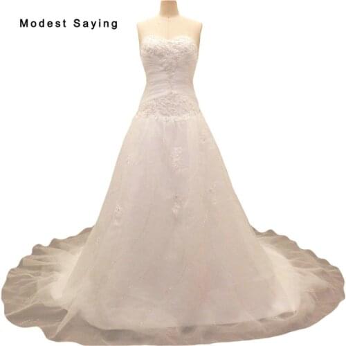 Sexy Ivory A-Line Sweetheart Beaded Lace Wedding Dresses 2019 Lace Up Formal Women Bridal Gowns Custom Made vestido de noiva