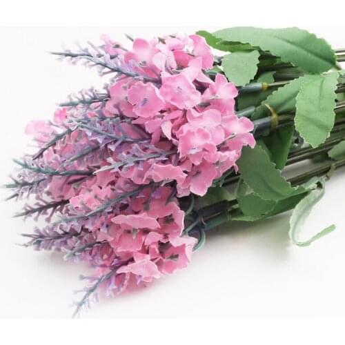 10 Heads/Bag 4 colores púrpura romántica Provence flores artificiales decoración lores de lavanda lavande flor decorativa