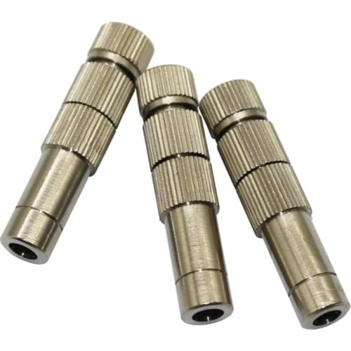 2 Pcs 0.2-0.6mm Slip lock Quick-connect 8mm Low Pressure Copper Anti-drip With Filter Gareden Irrigation Fog Misting Nozzles