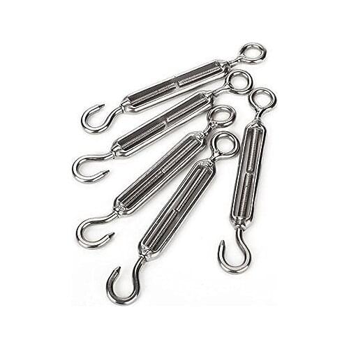5PCS Wire Rope Cable M5 Hook & Eye Turnbuckle Stainless Steel 304