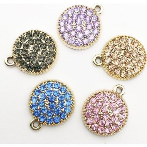 50pcs Circle Pendant Crystal Rhinestone Bright strass Flatback Earrings Necklace Garment Ornament Celeb Hairpin Hair Clip Decor