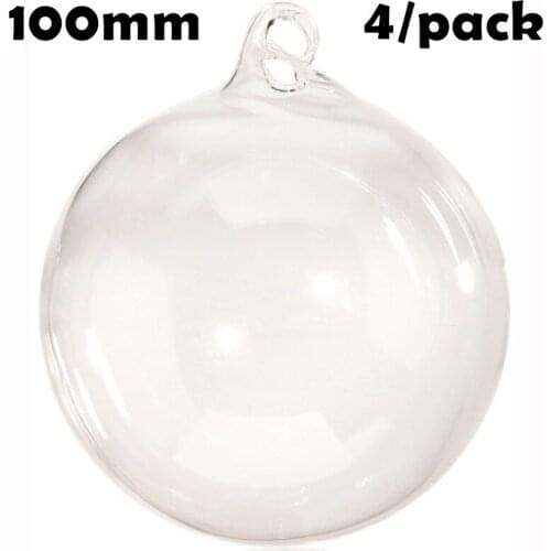 Promotion - 4/Pack, DIY Paintable Christmas Decoration Ornament 100mm Glass Ring Ball